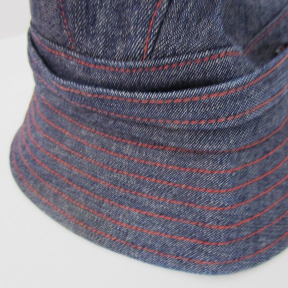 Denim Blue Bucket Brim Hat Packables New York Handmade - Picture 4 of 8